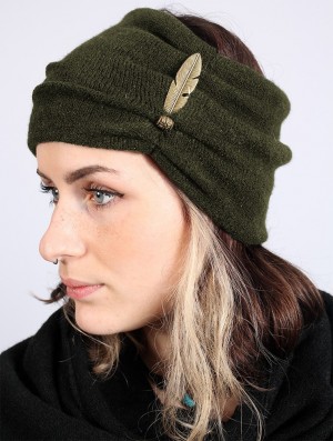 Toonzshop Aikköoz Feathered Headband Hoeden Dames Groen | FG2908361