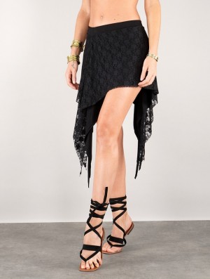 Toonzshop Ayame Short Lace Skirt Rok Dames Zwart | UH3978142