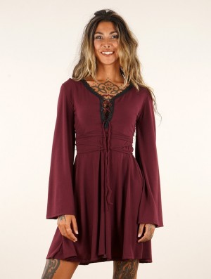Toonzshop Bohemian Dress "Orphée" Jurk Dames Wine | ZP3406591