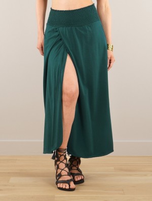Toonzshop Dune Wrap Long Skirt Rok Dames Emerald | BS0287964