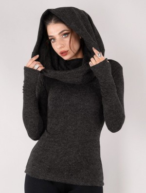 Toonzshop Mantra Big Collar Sweater Trui Dames Donkergrijs | HN3058264