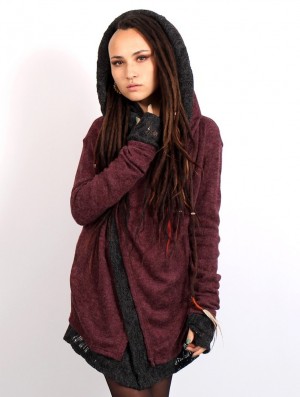 Toonzshop Namkha Nitya Crochet Cardigan Cardigan Dames Wine | SV2981654