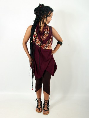 Toonzshop Witch Sleeveless Shawl "Ayakii" Shawl Dames Wine | CY7106834